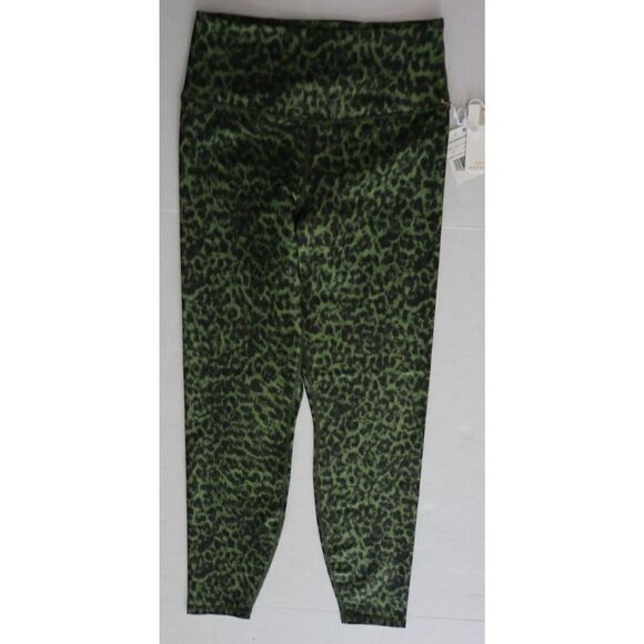 Good American GP0672 Women Sz 2 Pesto Green Leopard Core Power 7/8 Leggings $131 - Picture 1 of 7